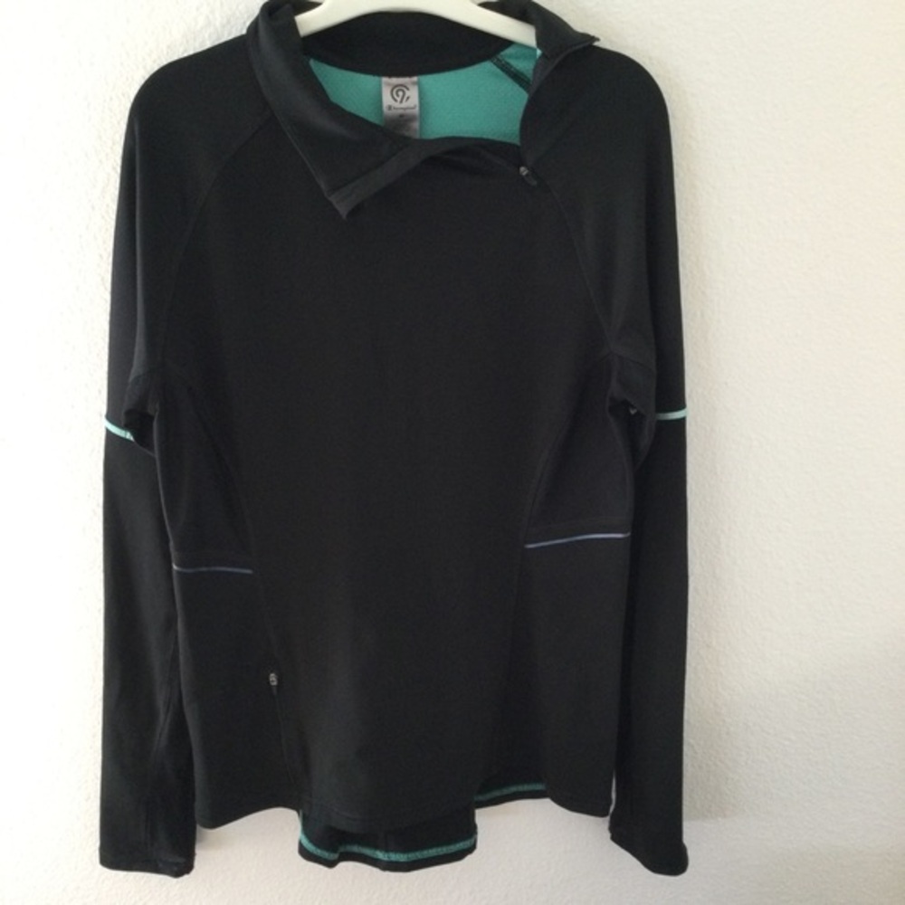 Champion Black Active Wear Top Zip Neck Size Medium